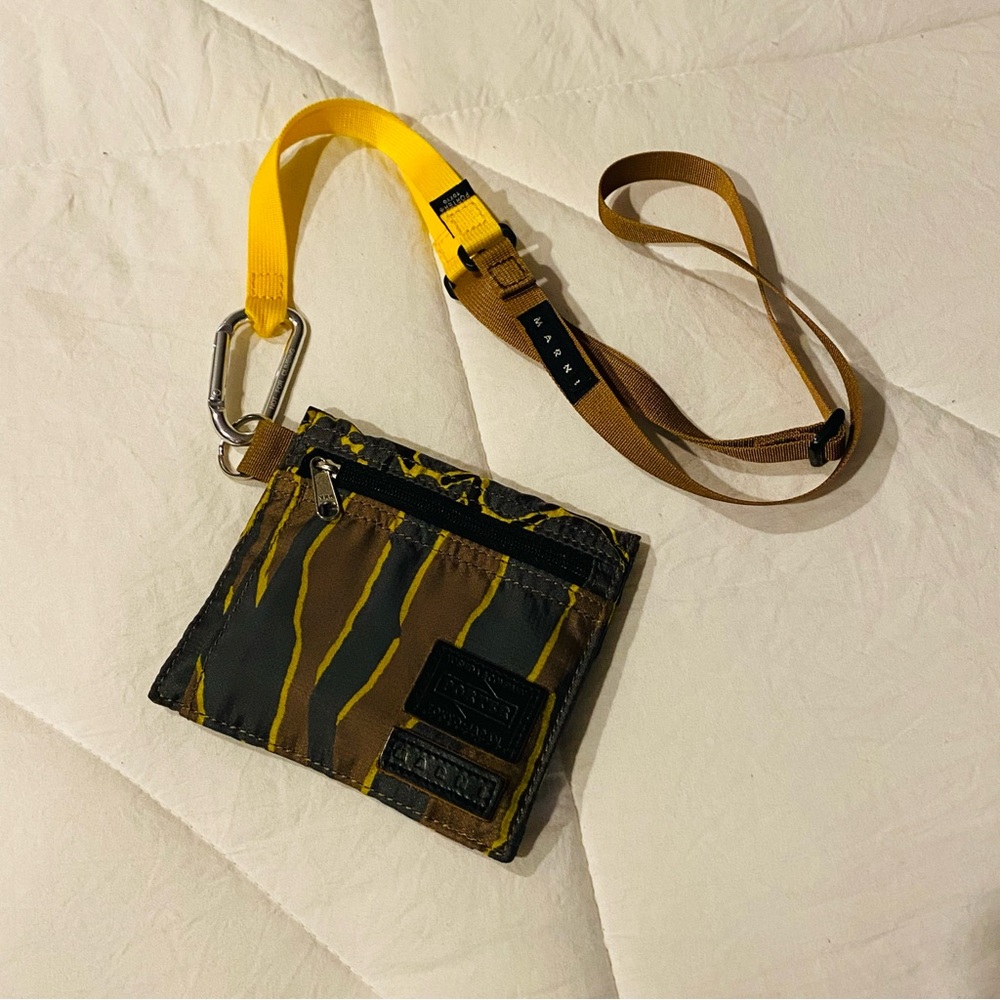 MARNI x Porter Yoshida Japan Green & Yellow Camo Lanyard Wallet